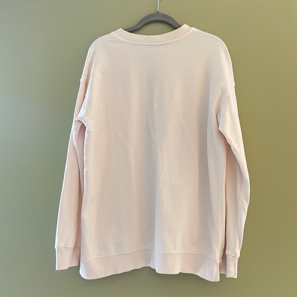 All Saints Cotton Long Sleeve Sweatshirt Top Light Pink Pullover Gorpcore Sz S - Picture 2 of 12
